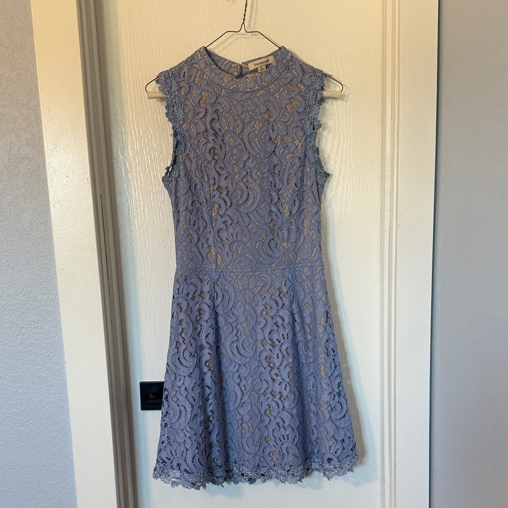 Francesca's Collections Lace Mini Dress in Lavender